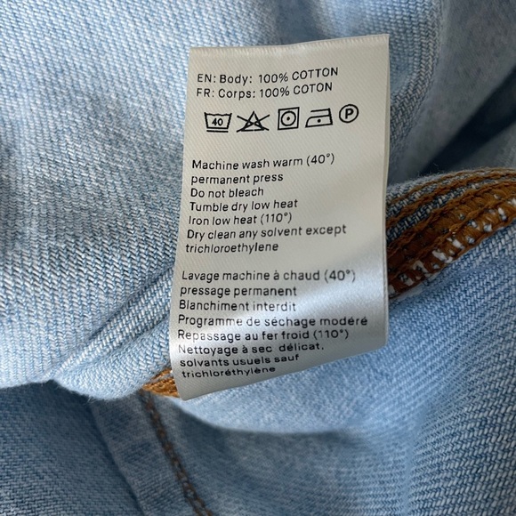 Nanushka Italian Denim Wrap Mini Dress Belted Short Sleeve Blue Size S boho - Picture 8 of 8